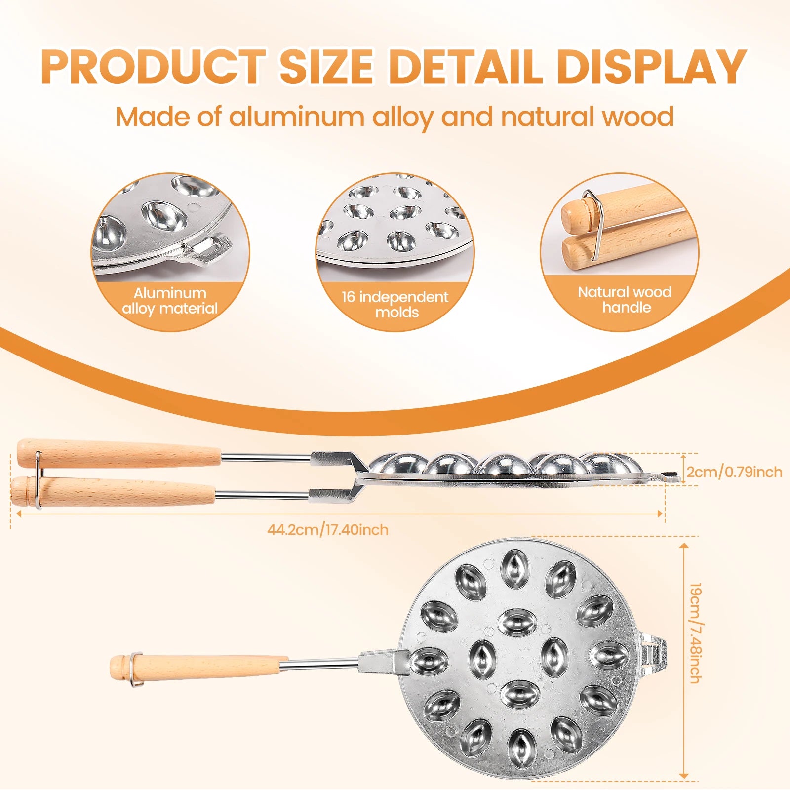 قالب بسكويت الجوز بـ 16 تجويفًا