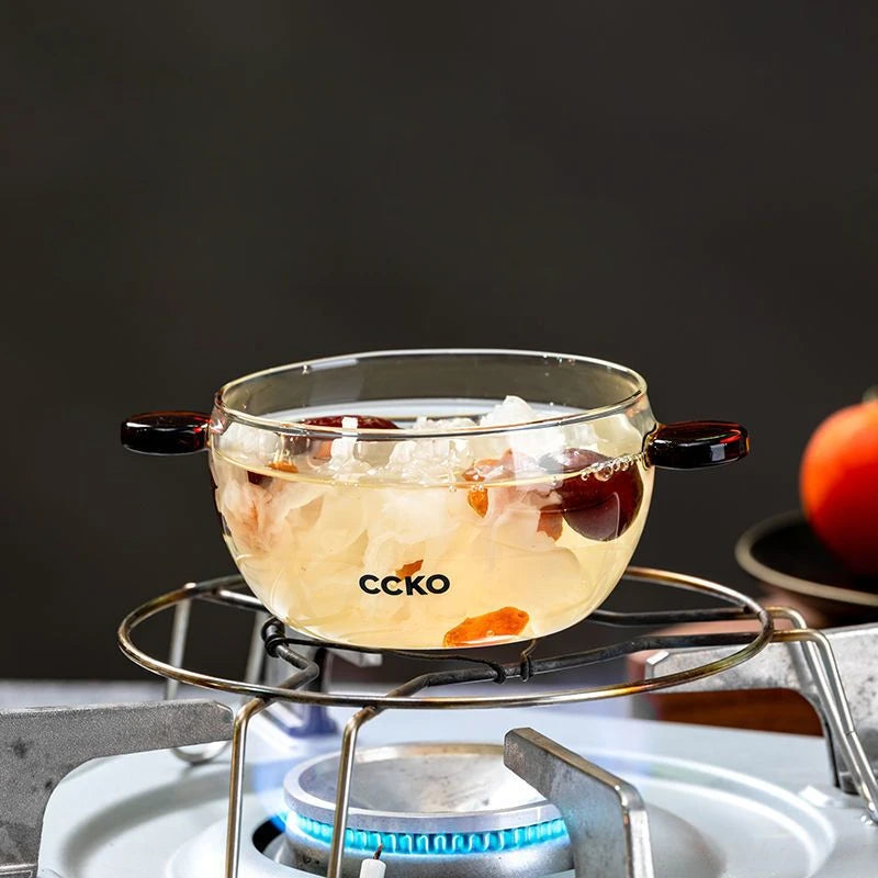 قدر حساء زجاجي شفاف