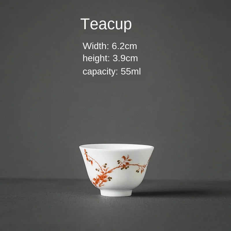 طقم شاي خزفي أبيض