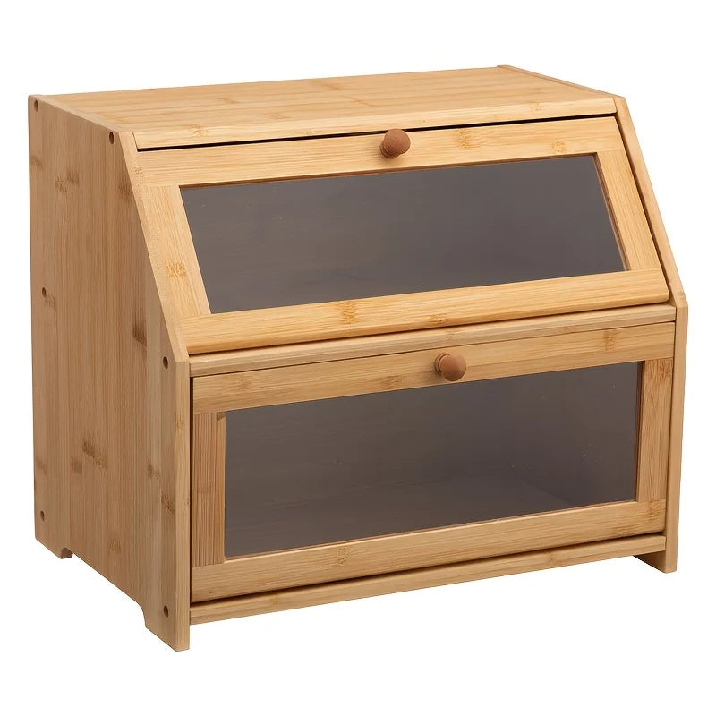 علبة خبز من الخيزران المغناطيسي بغطاء