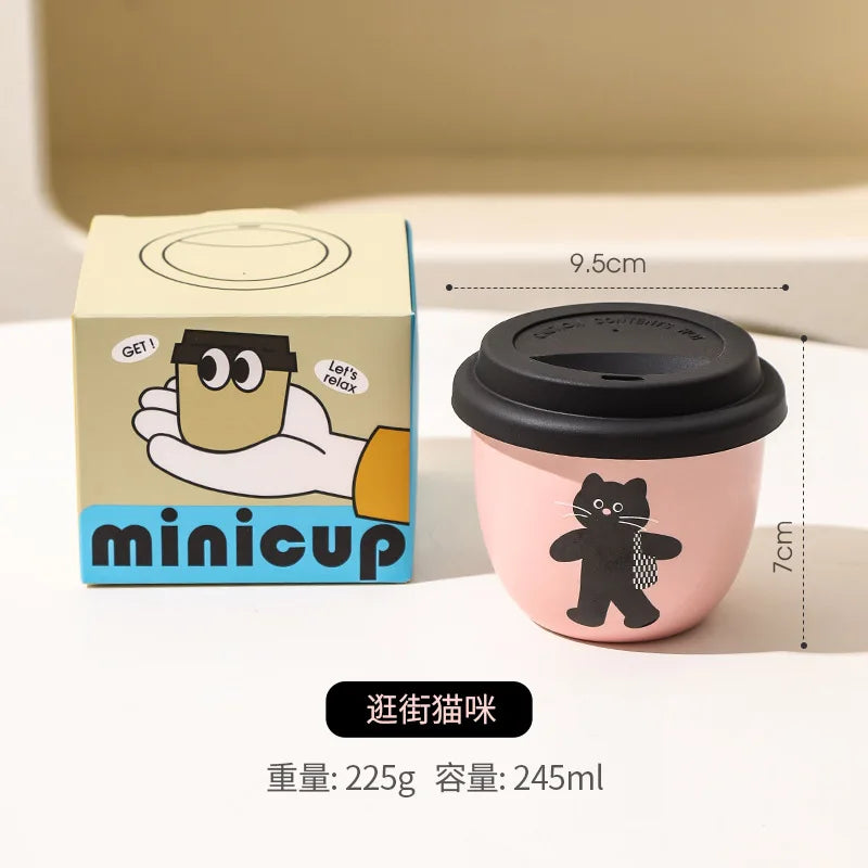 كوب قهوة يدوي بغطاء سيليكون