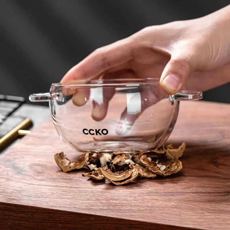 قدر حساء زجاجي شفاف