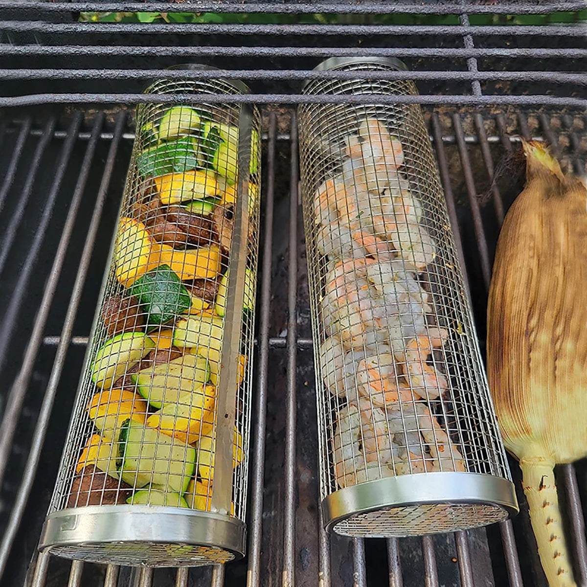 شبكة شواء أسطوانية دوّارة