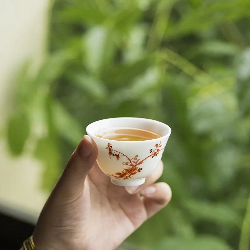 طقم شاي خزفي أبيض