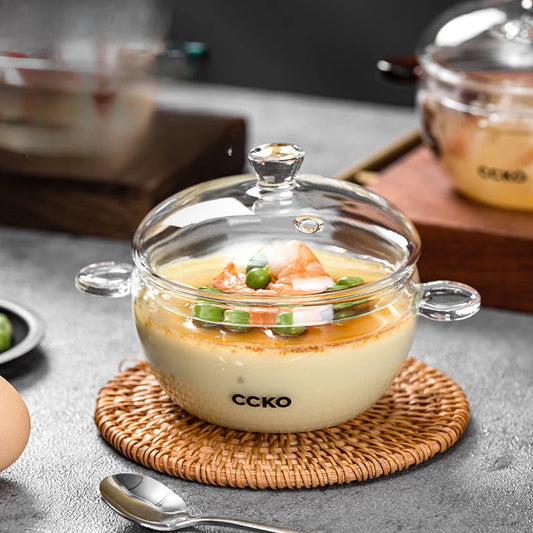 قدر حساء زجاجي شفاف