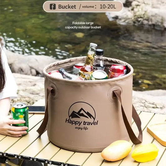 دلو ماء مكعب قابل للطي للتخييم