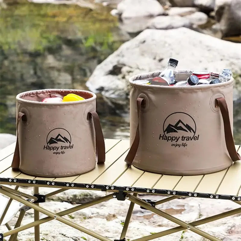 دلو ماء مكعب قابل للطي للتخييم