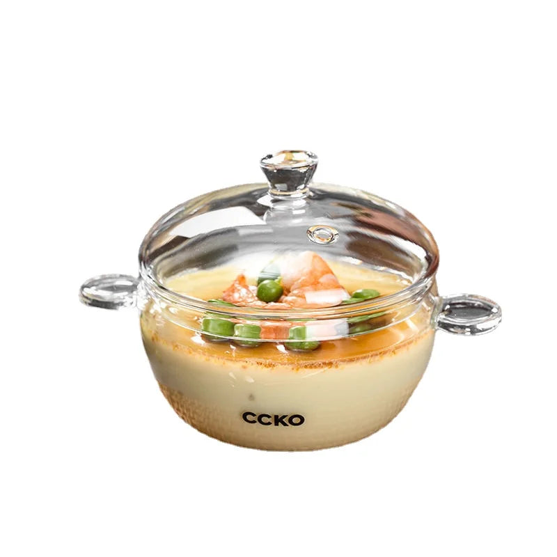 قدر حساء زجاجي شفاف