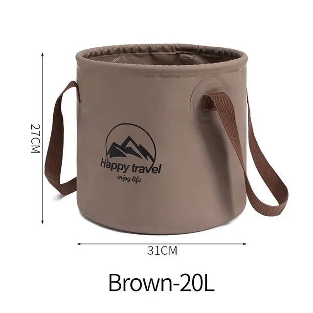 دلو ماء مكعب قابل للطي للتخييم