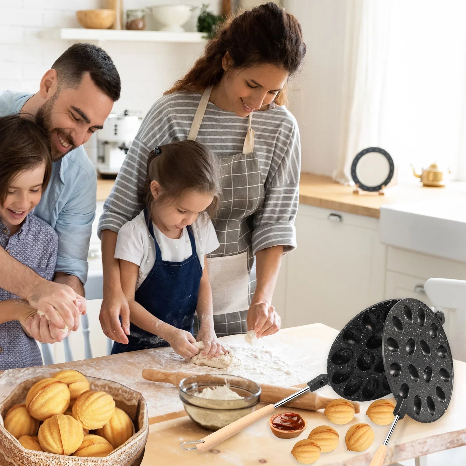 قالب بسكويت الجوز بـ 16 تجويفًا