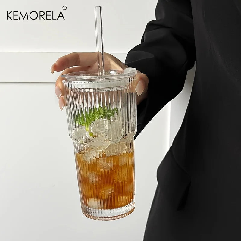 كوب قهوة زجاجي مخطط