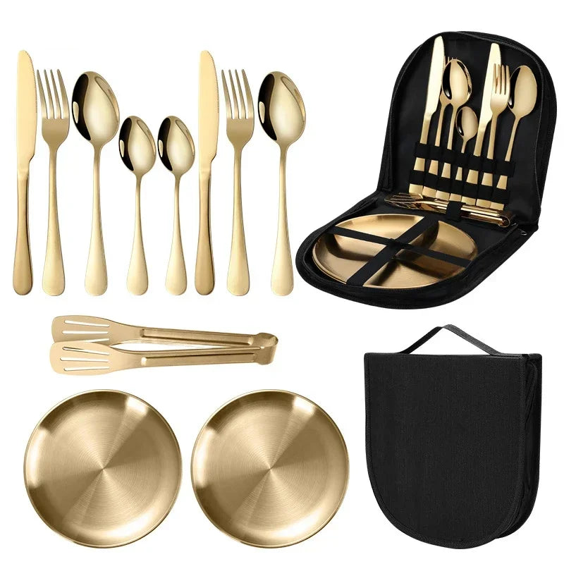 طقم أدوات مائدة للتخييم